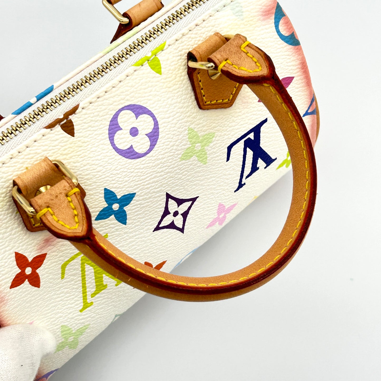 Louis Vuitton LV Mini Speedy Monogram Multicolor Takashi Murakami White