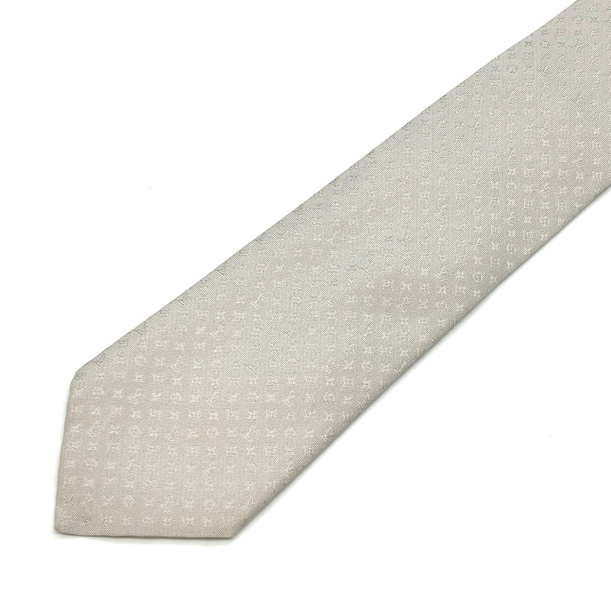 Louis Vuitton Monogram Silk Tie Gray