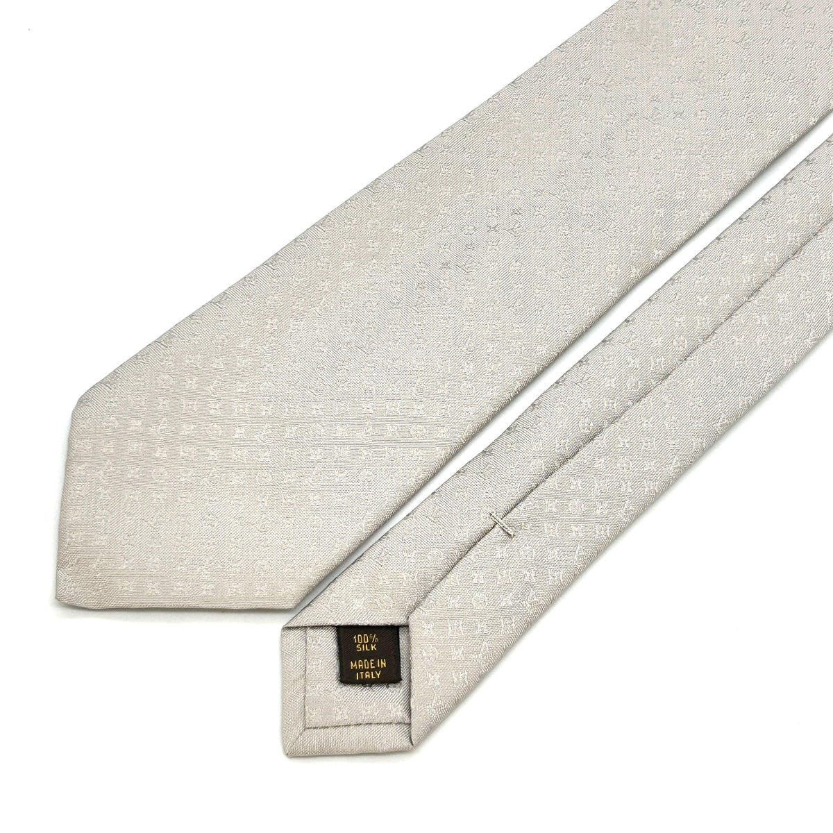 Louis Vuitton Monogram Silk Tie Gray