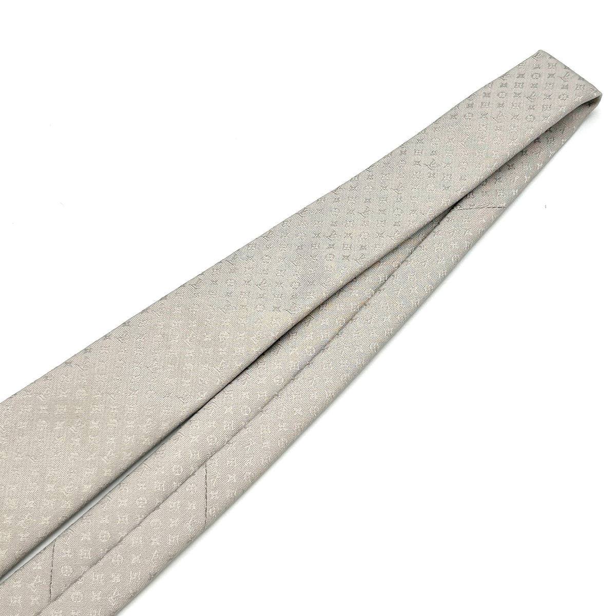 Louis Vuitton Monogram Silk Tie Gray