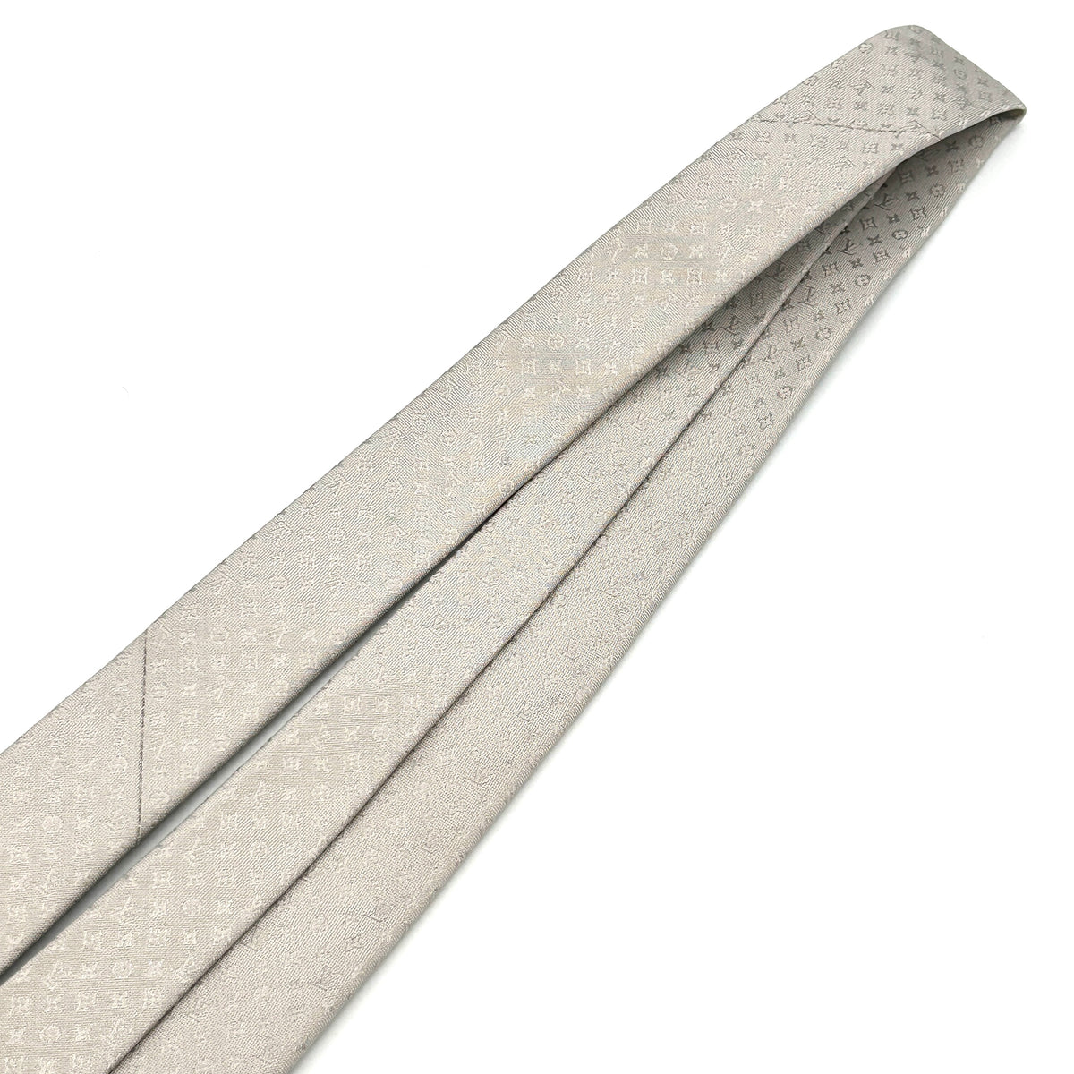 Louis Vuitton Monogram Silk Tie Gray