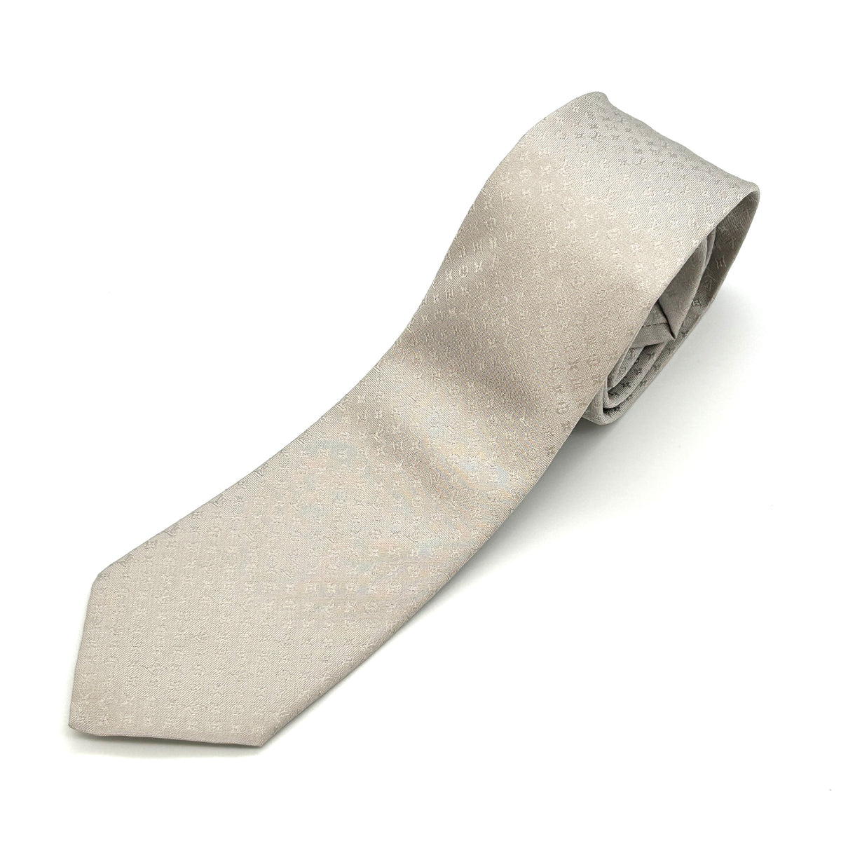 Louis Vuitton Monogram Silk Tie Gray