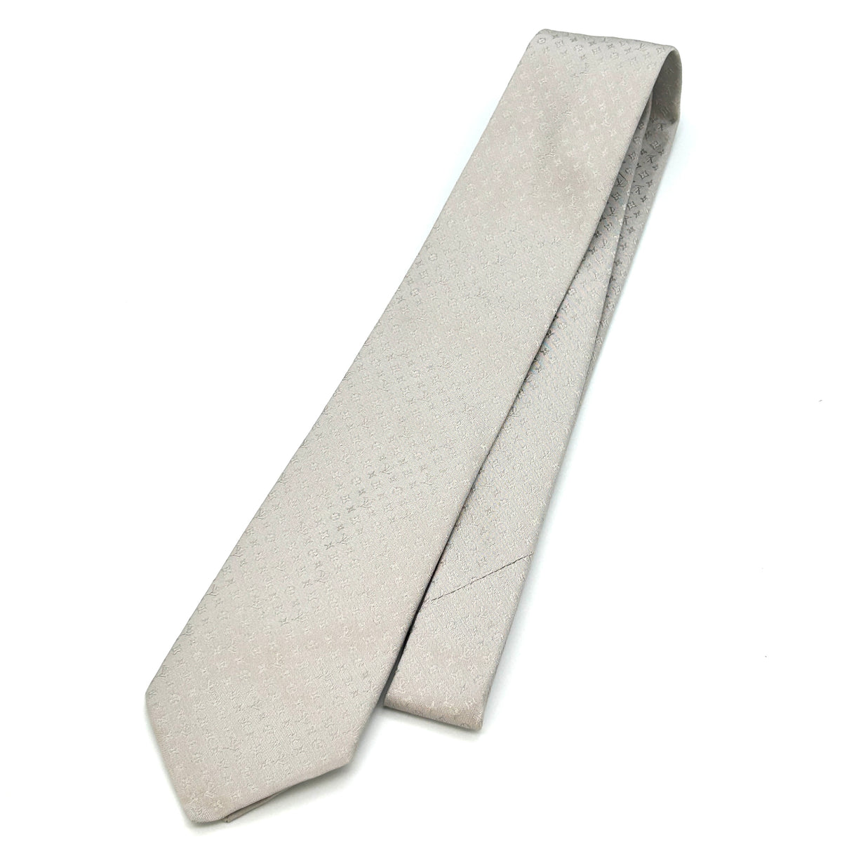 Louis Vuitton Monogram Silk Tie Gray