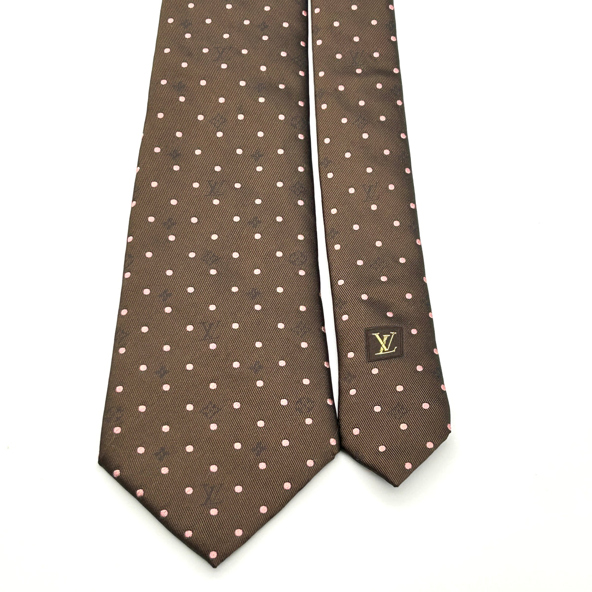 Louis Vuitton Silk Tie Polka Dot Brown