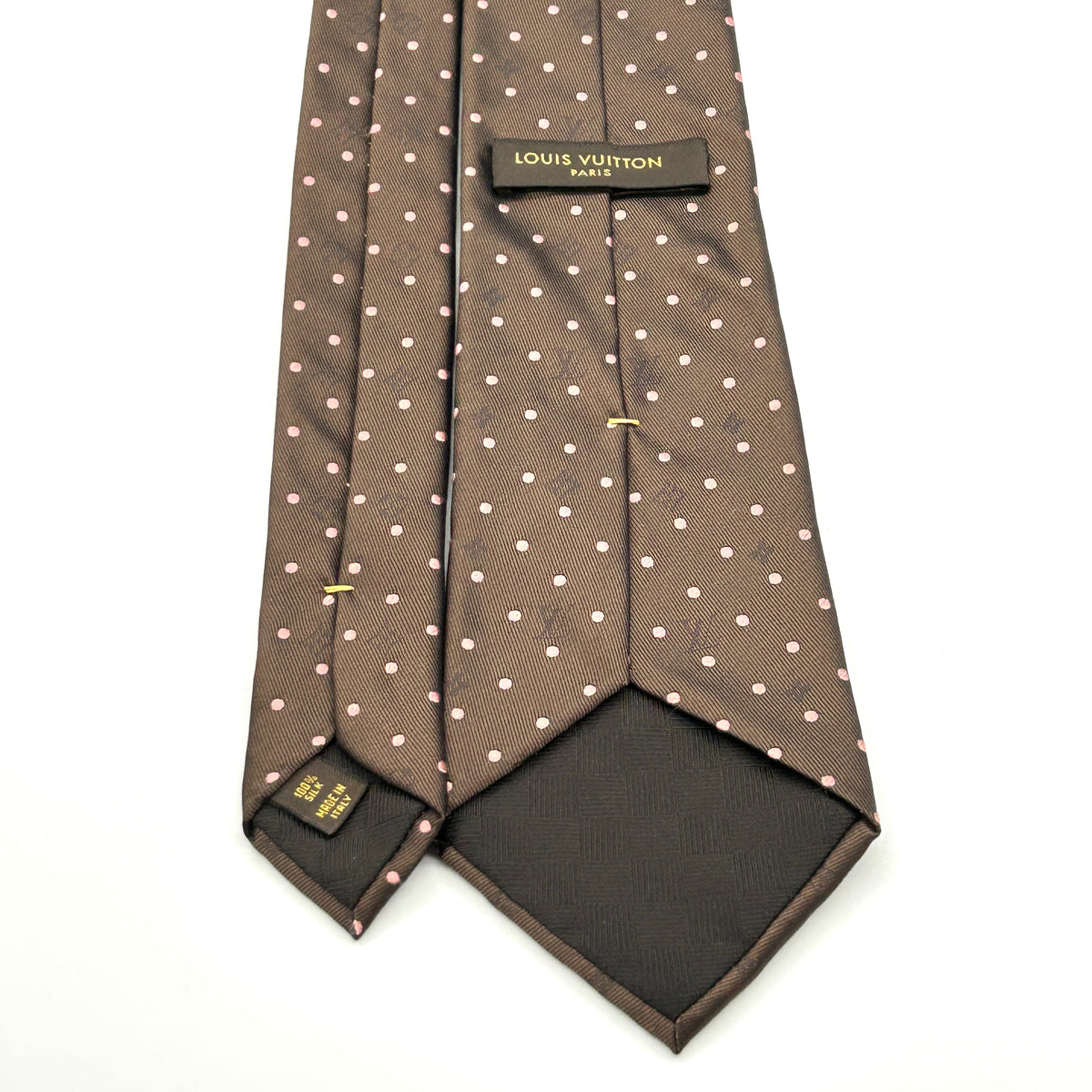 Louis Vuitton Silk Tie Polka Dot Brown