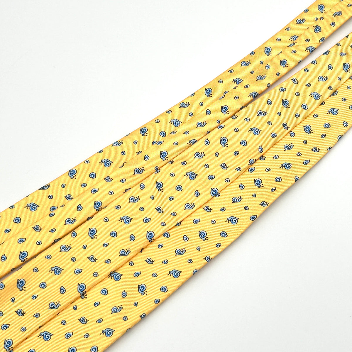 Hermès Silk Tie Snail Print Yellow